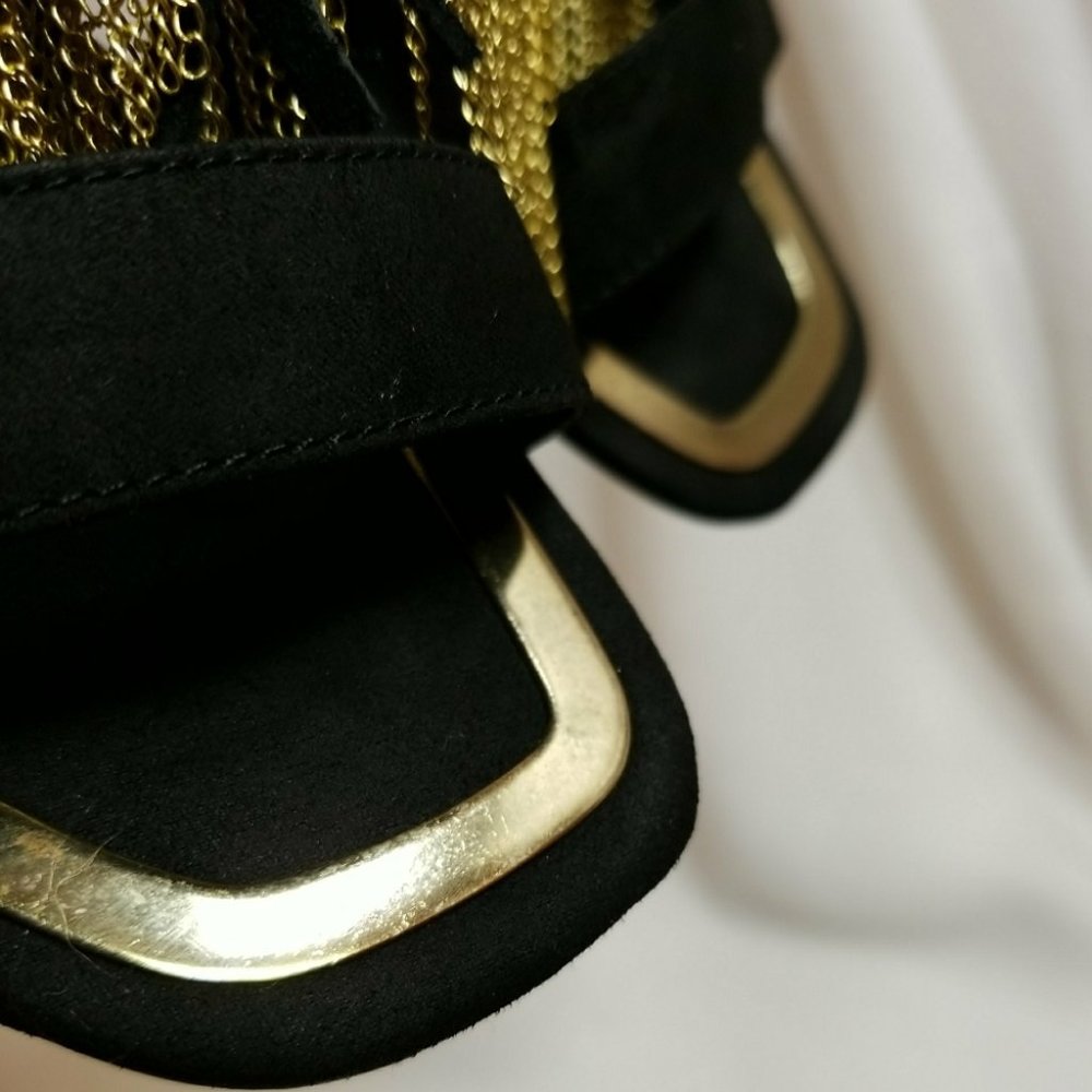 Express Runway Collection Gold Chain Fringes Stilettos Women's Heels Size 7 New - Picture 9 of 16